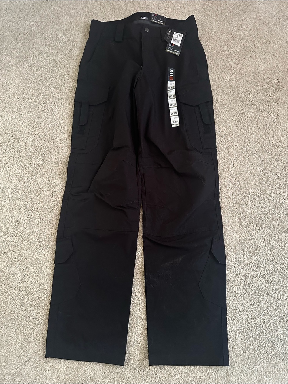 5.11 Tactical Men's Black Cargo Pants - Heavy-Duty Utility